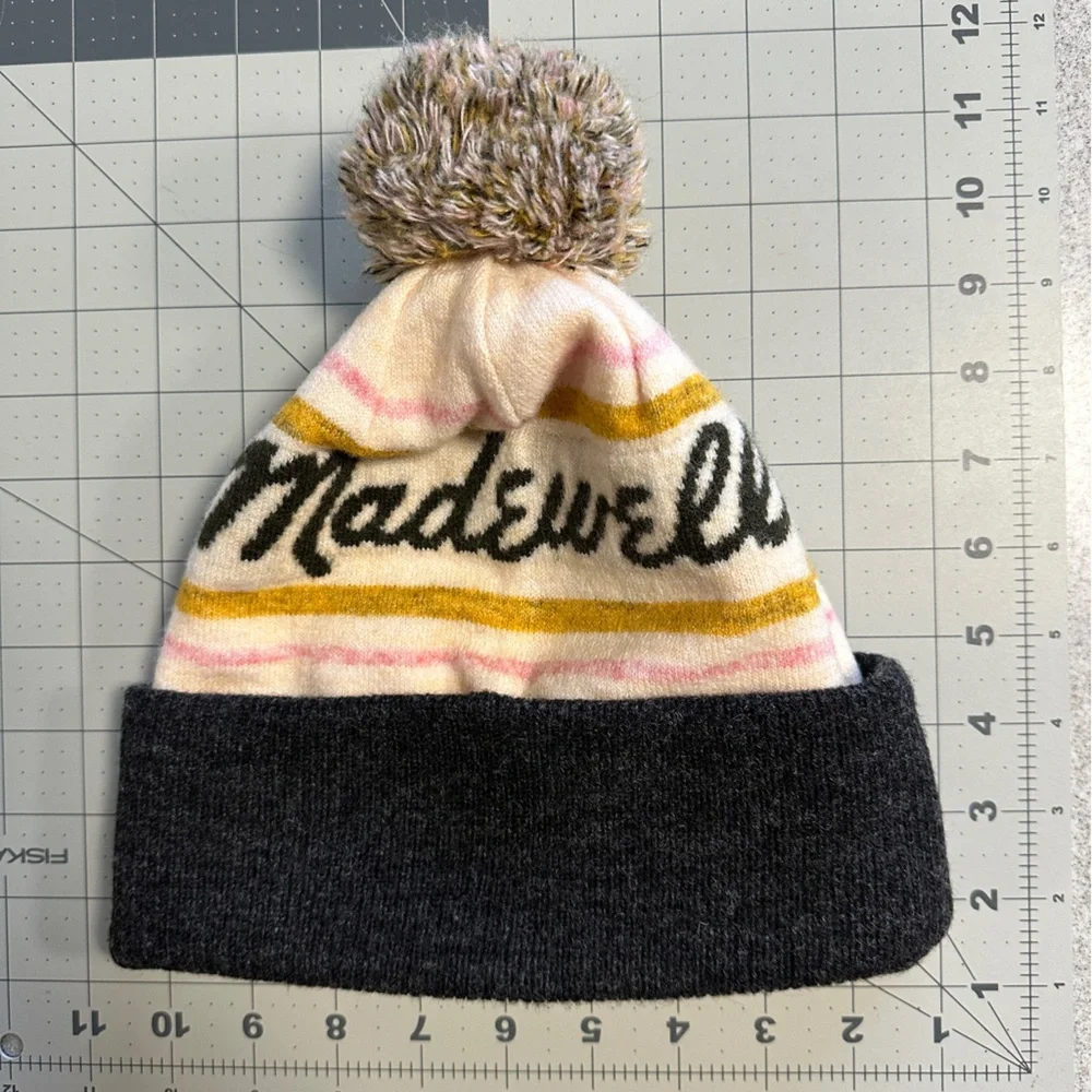 NWT Madewell Pom Pom Wool Blend Beanie Adult OS